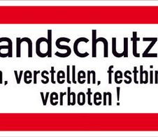 SafetyMarking® Brandschutzaufkleber Brandschutztür verkeilen, verstellen, festbinden,o.ä. verboten! 29.7 cm x 10.5 cm