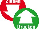 SafetyMarking® Hinweisaufkleber Drücken/Ziehen mit Pfeil 10 cm