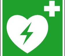 SafetyMarking® Rettungszeichen-Aufkleber Automatisierter Externer Defibrillator (AED) 15 cm x 15 cm
