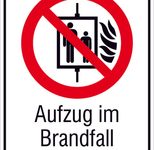 SafetyMarking® Verbotsaufkleber Aufzug im Brandfall nicht benutzen 10.5 cm x 14.8 cm