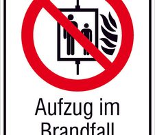 SafetyMarking® Verbotsaufkleber Aufzug im Brandfall nicht benutzen 10.5 cm x 14.8 cm