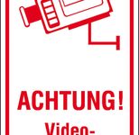 SafetyMarking® Hinweisschild Achtung! Videoüberwachung 8 cm x 15 cm