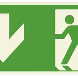 SafetyMarking® Rettungszeichen-Aufkleber Notausgang links abwärts 30 cm x 15 cm