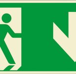 SafetyMarking® Rettungszeichen Notausgang rechts, abwärts 30 cm x 15 cm