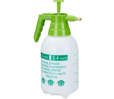 relaxdays Pumpsprühflasche, 1,5 L weiß, grün
