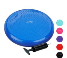 relaxdays Balance-Kissen mit Luftpumpe blau