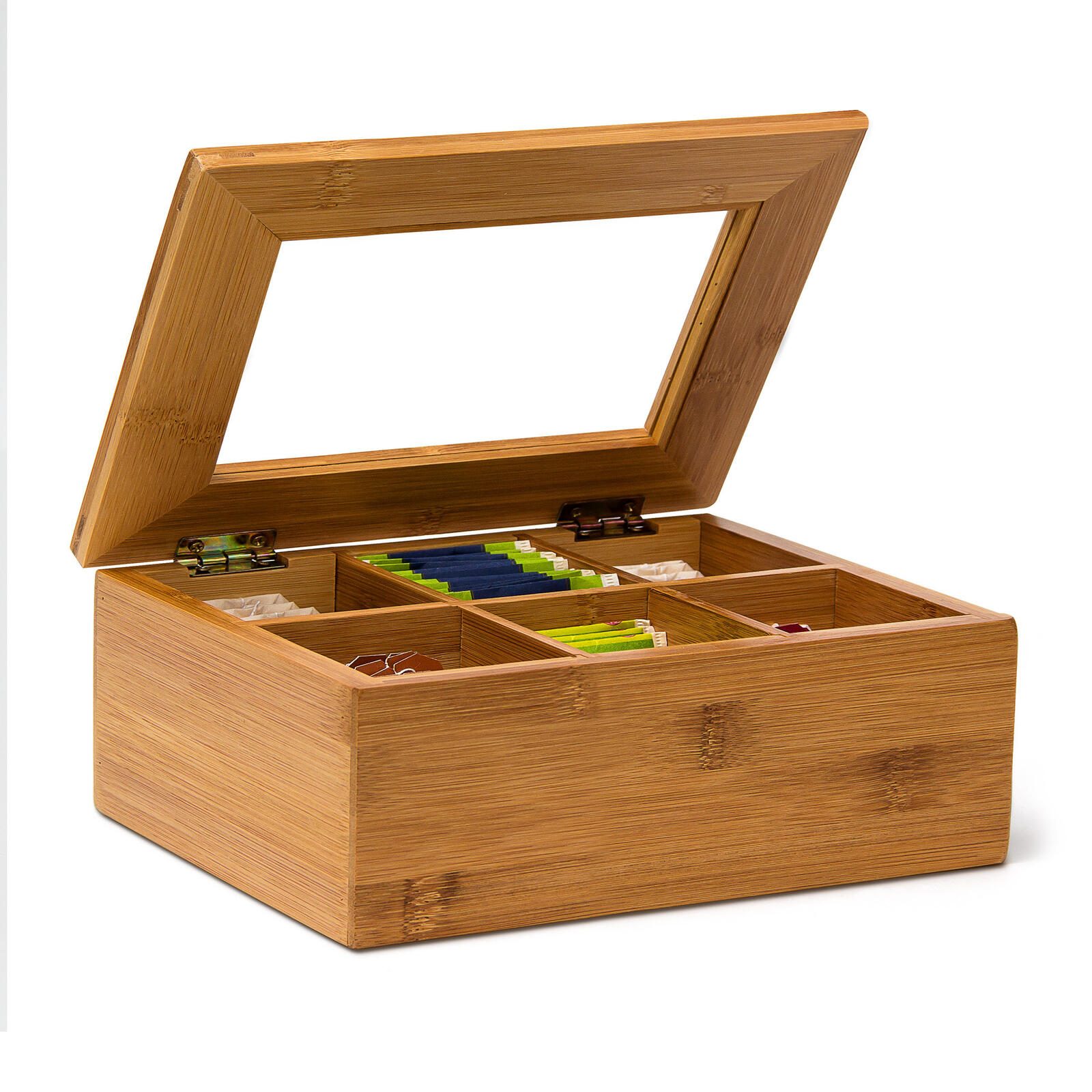 relaxdays Teebox Bambus lackiert 6 und 8 Fcher | playox.de