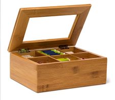 relaxdays Teebox Bambus lackiert 6 und 8 Fächer