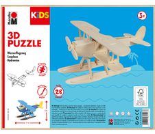 Marabu KiDS Wasserflugzeug 3D-Puzzle, 28 (bemalbar) Teile
