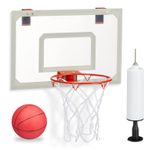 relaxdays Basketballkorb für’s Zimmer weiß, rot