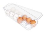 relaxdays Kühlschrank Eierbox 12 Eier transparent
