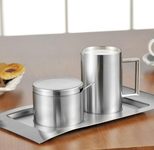 Esmeyer WAVE Milch- und Zucker-Set Milchkännchen: 0,25 l silber