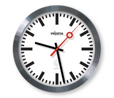 PEWETA Funkwanduhr Bahnhof Ø 30 cm silber
