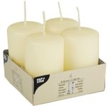 PAPSTAR Stumpenkerzen 8 cm elfenbein