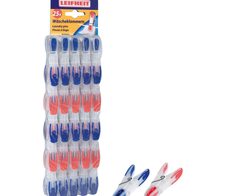 LEIFHEIT Wäscheklammern blau/transparent und rot/transparent