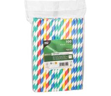 PAPSTAR Strohhalme pure farbsortiert gestreift