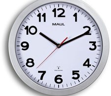MAUL Funkwanduhr MAULstep Ø 30 cm silber