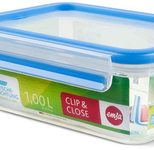 emsa Frischhaltedose CLIP & CLOSE 7 cm hoch 1,0 l transparent, blau