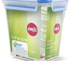 emsa Frischhaltedose CLIP & CLOSE 16.3 cm hoch 1,5 l transparent, blau