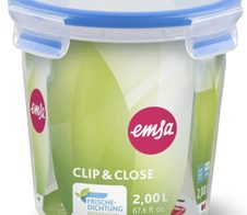emsa Frischhaltedose CLIP & CLOSE 16.3 cm hoch 2,0 l transparent, blau