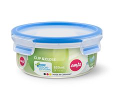 emsa Frischhaltedose CLIP & CLOSE 7 cm hoch 0,85 l transparent, blau