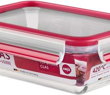 emsa Frischhaltedose CLIP & CLOSE 6.8 cm hoch 0,7 l transparent, rot