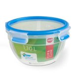 emsa Frischhaltedose CLIP & CLOSE 10 cm hoch 1,1 l transparent, blau