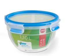 emsa Frischhaltedose CLIP & CLOSE 10 cm hoch 1,1 l transparent, blau