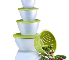 WESTMARK Olympia Schüssel-Set 0,6/1,3/4,4 l transparent/grün