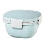 xavax® Lunchbox Salatbox To Go 10.5 cm hoch 1,4 l pastellblau, grau