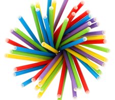 PAPSTAR Strohhalme pure farbsortiert