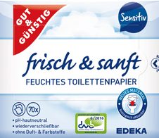 GUT&GÜNSTIG Feuchtes Toilettenpapier frisch & sanft 1-lagig