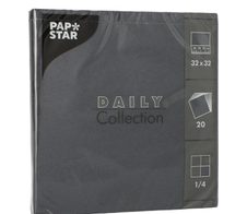 PAPSTAR Servietten 32,0 x 32,0 cm 2-lagig schwarz