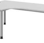 HAMMERBACHER VHS82/5/S höhenverstellbarer Schreibtisch 68,5 - 81 cm lichtgrau / silber