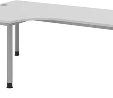 HAMMERBACHER VHS82/5/S höhenverstellbarer Schreibtisch 68,5 - 81 cm lichtgrau / silber