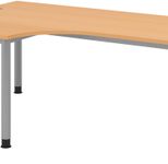 HAMMERBACHER VHS82/6/S höhenverstellbarer Schreibtisch 68,5 - 81 cm buche / silber