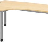 HAMMERBACHER VHS82/3/S höhenverstellbarer Schreibtisch 68,5 - 81 cm ahorn / silber