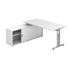 HAMMERBACHER VSETOSE16W/W/W höhenverstellbarer Schreibtisch 72 - 78 cm weiß / weiß