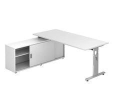 HAMMERBACHER VSETOSE19W/W/W höhenverstellbarer Schreibtisch 72 - 78 cm weiß / weiß