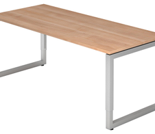 HAMMERBACHER höhenverstellbarer Schreibtisch VRS19/N/S nussbaum