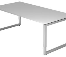 HAMMERBACHER höhenverstellbarer Schreibtisch VRS2E/5/S lichtgrau