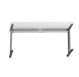 HAMMERBACHER höhenverstellbarer Schreibtisch VXB19/5/SS lichtgrau, silber