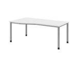 HAMMERBACHER VHS18/W/S höhenverstellbarer Schreibtisch 68,5 - 81 cm weiß / silber