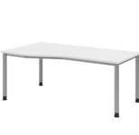 HAMMERBACHER VHS18/W/S höhenverstellbarer Schreibtisch 68,5 - 81 cm weiß / silber