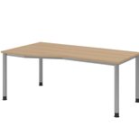 HAMMERBACHER VHS18/E/S höhenverstellbarer Schreibtisch 68,5 - 81 cm eiche / silber