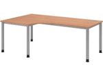 HAMMERBACHER VHS82/N/S höhenverstellbarer Schreibtisch 68,5 - 81 cm nussbaum / silber