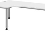 HAMMERBACHER VHS82/W/S höhenverstellbarer Schreibtisch 68,5 - 81 cm weiß / silber