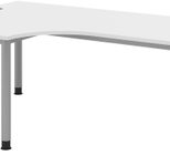 HAMMERBACHER VHS82/W/S höhenverstellbarer Schreibtisch 68,5 - 81 cm weiß / silber