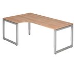HAMMERBACHER VRS82/N/S höhenverstellbarer Schreibtisch 65 - 85 cm nussbaum / silber