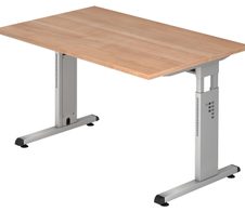 HAMMERBACHER höhenverstellbarer Schreibtisch VOS12/N/S nussbaum